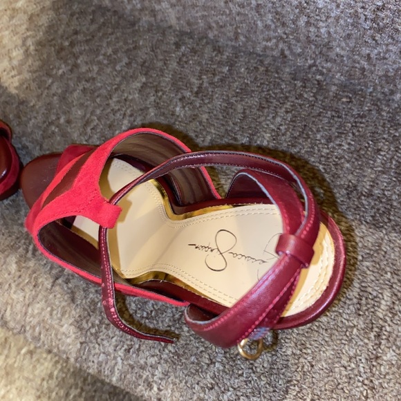 ♥️❤️♥️EUC Jessica Simpson Genuine Leather Red Platform Pumps - Picture 5 of 14